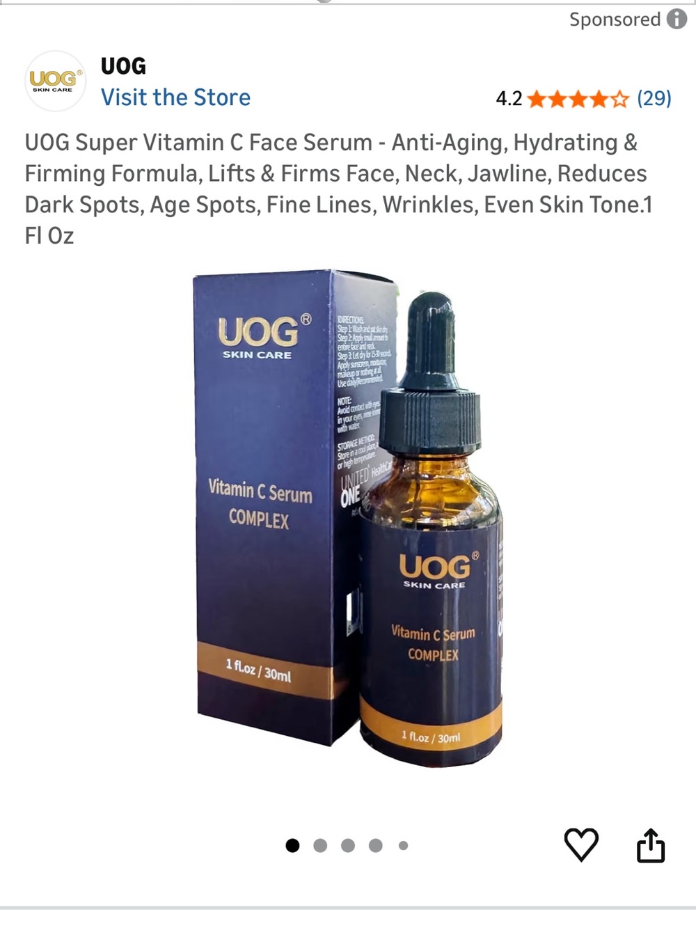 UOG Vitamin C Serum Complex - Navy & Gold